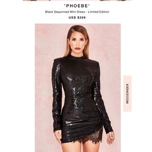 House of CB black sequin dress